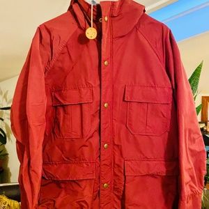 LL Bean Maroon Lined Water Resistant Coat